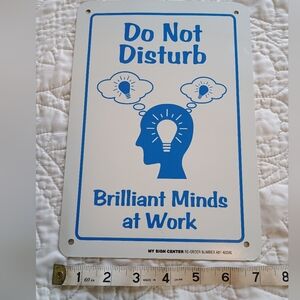 Blue and White 'Do Not Disturb' Metal Sign